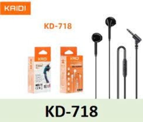 819-1090-Fone De Ouvido Com Microfone e Controle de Volume C/Fio Kaidi Modelo KD-718 - Preto