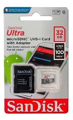 874-0-Cartão de Memória Sandisk Ultra 32GB 100 MB/S Classe 10 