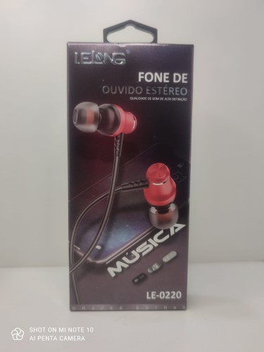 880-1092-Fone De Ouvido Lelong Sterio Alta Definição Ante Ruídos Modelo Le-0220 - Vermelho