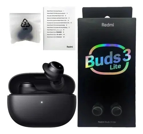 895-1127-Fone Redmi S/Fio TWS Bluetooth 5.2 Wireless Earbuds 3 Youth Modelo: Buds 3 Lite Original - Preto