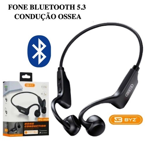 898-0-Fone BYZ Condução Ossea C/Entrada Cartão Memoria Bluetooth 5.3 Modelo BYZ-A928