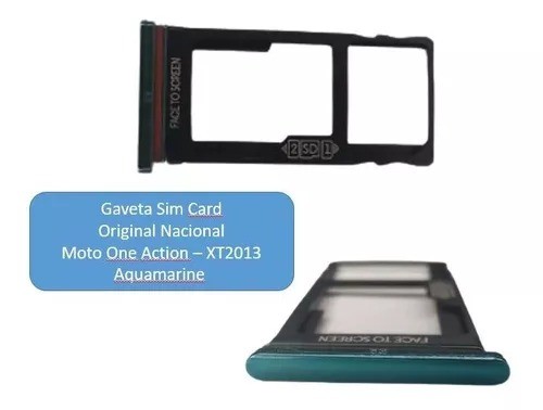 919-1146-Gaveta Chip Bandeja Motorola One Action Xt2013 - Verde