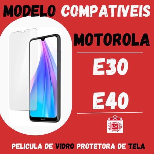 1088-0-Película Protetora De Vidro Normal Moto E30/E40 compatível