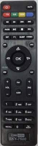 1140-0-Controle Remoto Compatível Com Receptor Cinebox Sky-7500