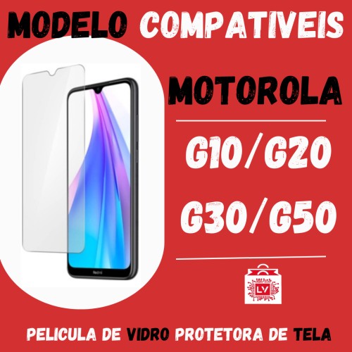 1092-0-Película Protetora De Vidro Normal Moto G10/G20/G30/G50 4G Compatível