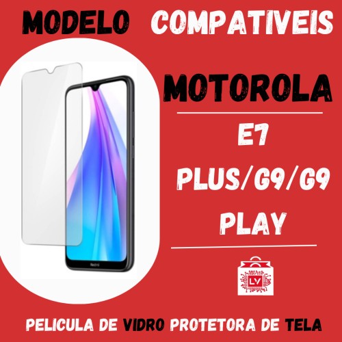 1095-0-Película Protetora De Vidro Normal Moto E7 Plus/G9/G9 Play compatível