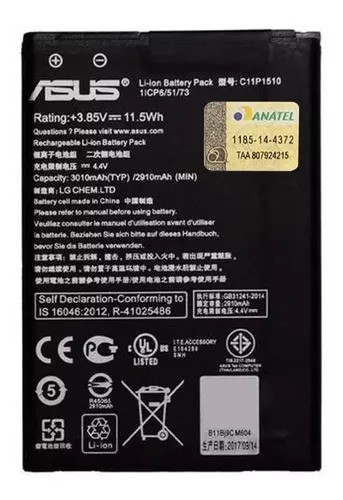 1174-0-Bateria Asus Zenfone Go Live Zb551Kl   C11p1510  3010 mAh