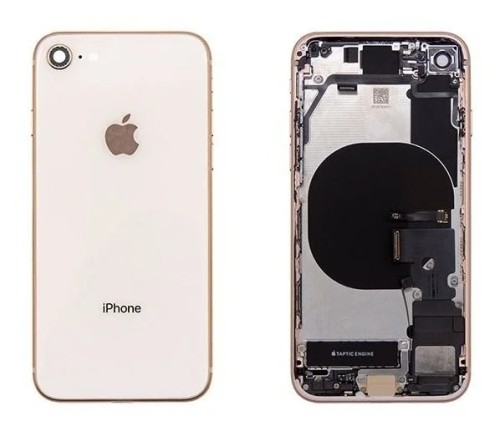 1182-1221-Carcaça Chassi Completa Com Flex Compatível iPhone 8 Plus A1864 A1897 A1898 - Rose