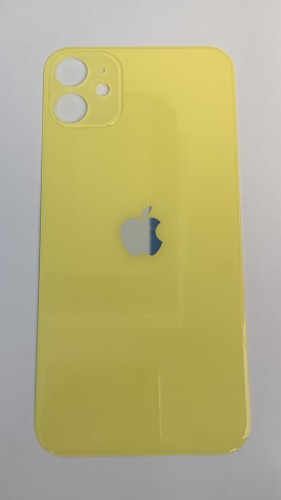 1198-1260-Tampa Traseira Vidro Apple iPhone 11 S/Lente A2111 / A2223 / A2221 Original Furo Grande Amarelo