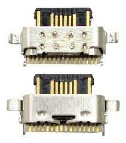 1295-0-Conector Carga Solda Tipo-C Compatíveis Moto G7 Play / G8 / G9 Plus / G51 / G41 / G31 / G60S / One Action / One Vision /Samsung A02s / A03s / A11 / M11