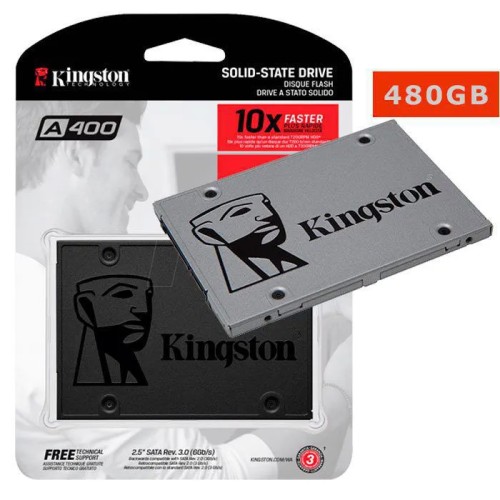 1362-1336-SSD de 480GB Kingston A400 SA400S37 / 480G 500 MB / s de Leitura - Preta