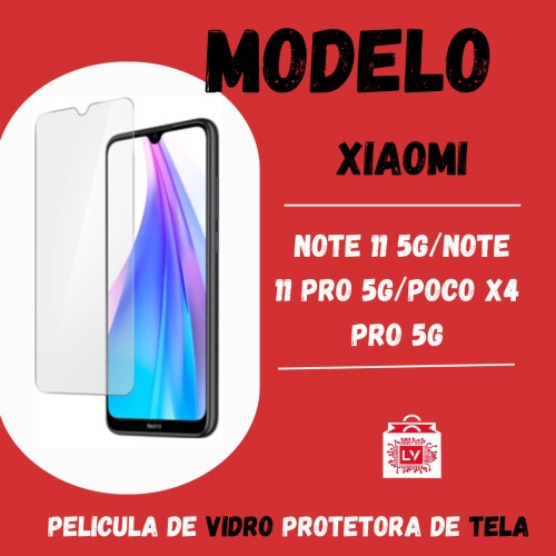 1401-0-Película Protetora De Vidro Normal Xiaomi  Redmi Note 11 5G / Note 11 Pro 5G / Poco X4 Pro 5G