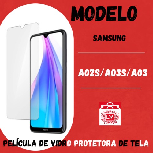 1454-0-Película Protetora De Vidro Normal Samsung A02s / A03s / A03