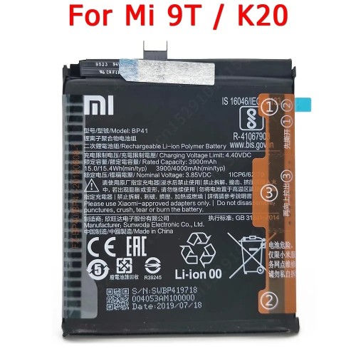1810-0-Bateria Xiaomi Mi 9t Mi9t Mi9 T Redmi K20 Compatível 4000 MAh Modelo BP41