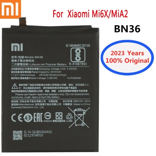 1899-0-Bateria XIiaomi  Mi A2 / 6x Bn36 3010Mah