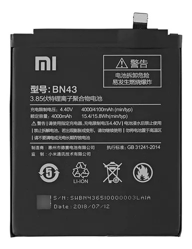 1901-0-Bateria XIiaomi  Redmi Note 4 / Note 4x Bn43 3500Mah