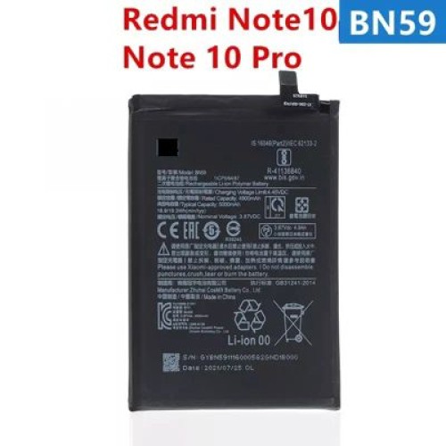1920-1832-Bateria Xiaomi Redmi Note 10 4G / Note 10 Pro / Note 10s Bn59 Capacidade 5000 mAh