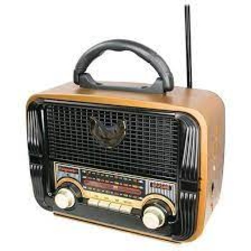 2084-1875-Caixa de Som Ecopower Rádio Retrô Ep-f240B Bluetooth Am Fm Usb Portátil Cor Preto