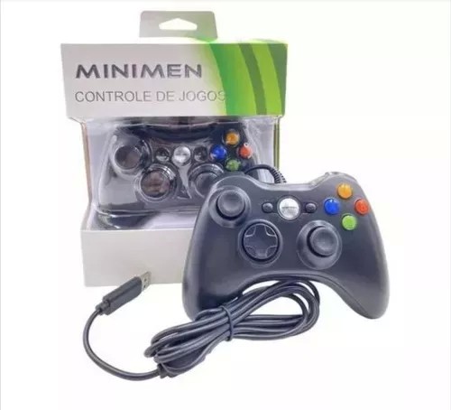 2149-0-Controle Xbox 360 S/Fio Minimen 1 Linha Cor Preto