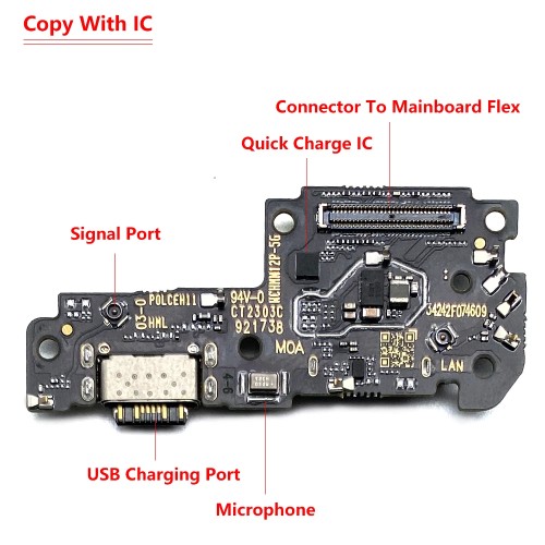 2212-0-Flex Placa Conector De Carga Dock Xiaomi Redmi Note 12 Pro 5G Turbo Original