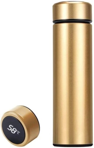 2225-2099-Garrafa Térmica 500Ml Com Sensor Led De temperatura Smart Cup  Dourado