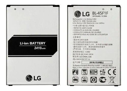 1677-2144-Bateria Prime Energy LG K9 / LG K8 / LG K4 Conpativel 2500mah Modelo : Bl-45f1f