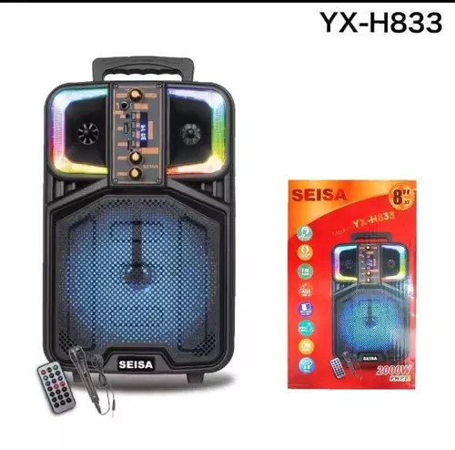 2346-0-Caixa de Som Seisa Bodeltec Portátil Com Bluetooth Preto Modelo YX-H833